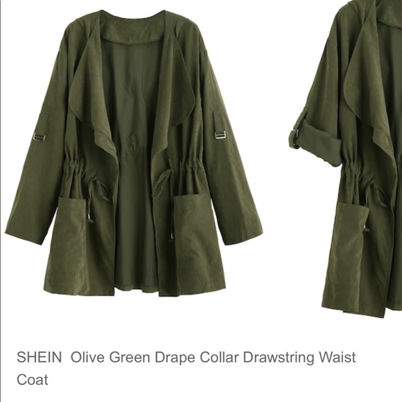 SHEIN Jackets & Blazers - ✨NWOT✨ L/XL Drawstring olive green waist jacket